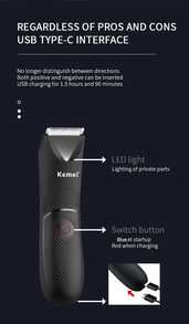 Kemei KM-1838 Alat Cukur Rambut Profesional, Pemangkas Rambut Elektrik dengan Dudukan Tanpa Pengisian Daya, Dapat Diisi Ulang Tanpa Kabel, Tidak Tahan Air - View 5