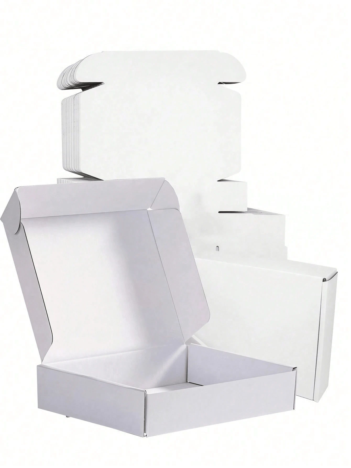 8pcs - Sturdy White Corrugated Boxes, Perfect For Small Businesses, E-Commerce, Shipping And Packaging | Gift And Storage Boxes, Corrugated Gift Boxes For Shipping And Packaging, Small Mailing Boxes, White Mailing Boxes, Flat Corrugated Paper, Document Mailing Boxes, Jewelry Packaging - White - View 1