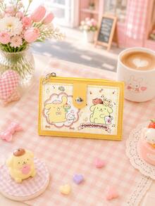 SANRIO 1pc Hello Kitty Character Small Wallet For Women Girls, Cute Compact Mini Bifold Card Holder With Zipper Coin Pocket, Snap Closure And Keychain Ring - Multicolor - View 8