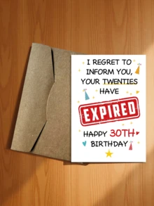 1pc Funny 30th Birthday Card, Suitable For Boyfriend/Girlfriend, Humorous 30th Birthday Commemorative Card, Your 20s Have Expired - Sets - View 12