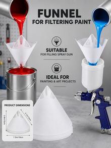 Disposable 60 Mesh Paper Paint Strainer With Fine Filter, Suitable For Automotive Spray Paint System, Automotive Spray Gun Paint Filter, Suitable For Professional/Home Spray Gun - A - View 10