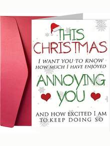 1PC Humorous Christmas Greeting Card For Anyone - Funny Holiday Card For Spouse, Partner, Friend, Or Parent With Envelope, Large Thick Envelopes & Cards - Multicolor - View 9