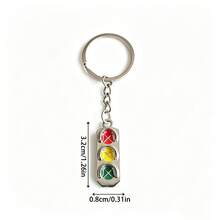2pcs Minimalist Niche Traffic Light Keychain, Red Yellow Green Three-Color Enamel Exquisite Metal Pendant, Suitable For Car Keys, Bags, Luggage Decoration, Personalized Gift For Best Friends, Car Enthusiasts - Multicolor - View 5