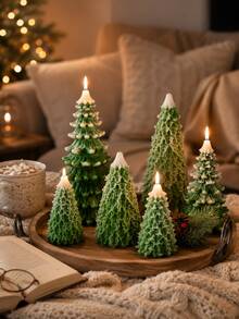 Christmas Tree Silicone Candle Mold, Realistic Pine Needle Christmas Tree Sculpture Mold, DIY Aromatherapy Candle Plaster Diffuser Stone Epoxy Resin Holiday Christmas Table Decor Craft Mold - Christmas Tree Mold - View 5