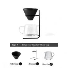 1/3 Piecessimple Manual Coffee Maker Set, Luxury Coffee Dripper, Vertical Glass Sharing Pot, Portable Coffee Maker, Suitable For Home, Office, And Outdoor Use, Coffee Filters, Coffee Tea Set, Italian Espresso Accessories, Home Kitchen Supplies. - Multicolor - View 11