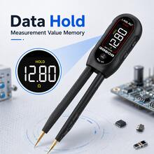 Digital Tweezer Tester, Automatic Resistor Capacitor Diode And Inductor Tester With Data Hold, Large LCD Display, Type-C Rechargeable, Gold-Plated Test Tips For SMD Components, Circuit Board Testing And Electronics Repair - Black - View 3