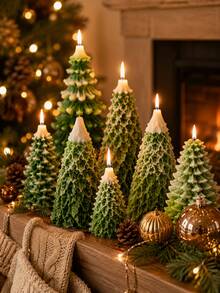Christmas Tree Silicone Candle Mold, Realistic Pine Needle Christmas Tree Sculpture Mold, DIY Aromatherapy Candle Plaster Diffuser Stone Epoxy Resin Holiday Christmas Table Decor Craft Mold - Christmas Tree Mold - View 2