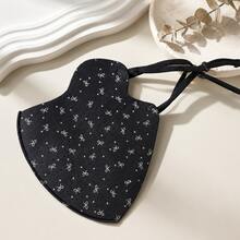 MESHUOKAI 1pc Bowknot Print 3D Embossed Winter Warm Face Mask, Adjustable Ear Loops Windproof Reusable Washable Cloth Mask, For Women Outdoor Daily Wear - Multicolor - View 13