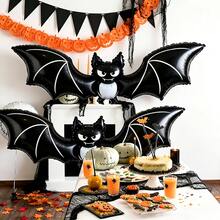 Halloween Bat Foil Balloon Set, Featuring Black Mysterious Bat Pattern Design, Adding A Touch Of Excitement And Fun To Your Holiday Decor, Perfect For Halloween Party Decoration, Atmosphere Creation And Theme Celebration, Suitable For Christmas And Halloween - Bat - View 1