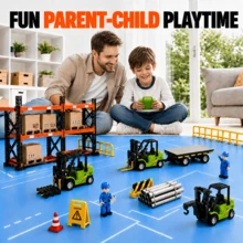 1 Set Alloy Remote Control Forklift, Mini Simulation RC Forklift With Pallet, Fork And Hook, Remote Control Engineering Vehicle, Fork Liftable, Gear Adjustable, 2.4Ghz Remote Control Toy Car Model, 1:64 Mini Simulation Car Model, Portable, Suitable For Boys And Girls Remote Control Toy Car, Ideal Children's Play Gift Toy, Birthday Gift, Children's Day Gift, Christmas Gift, New Year Gift, Yellow And Green Dual Color Optional - Yellow - View 2