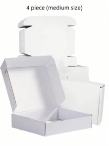 8pcs - Sturdy White Corrugated Boxes, Perfect For Small Businesses, E-Commerce, Shipping And Packaging | Gift And Storage Boxes, Corrugated Gift Boxes For Shipping And Packaging, Small Mailing Boxes, White Mailing Boxes, Flat Corrugated Paper, Document Mailing Boxes, Jewelry Packaging - White - View 8