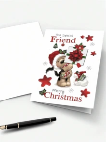 [Christmas Card]Charming Christmas Card With Envelope - Unique Puppy Surprise Design - Suitable For Friends, Family And Colleagues - Ideal Thank You Card And Special Occasion Card - Sets - View 3
