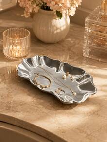 1pc Asymmetrical Wavy Jewelry Tray, Elegant Decorative Storage Dish For Rings, Earrings, Necklaces, Keys And Small Accessories, Modern Vanity Bedroom Entryway Home Decor Gift, Jewelry Tray/Small Accessory Dish/Storage Tray/Vanity Home Decor - Multicolor - View 2