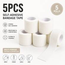 10pcs Self Adhesive Elastic Bandage Wrap, Stretch Cohesive Tape, Non-Slip Sports Wrap For Wrist, Ankle, Finger & Daily Use - Multicolor - View 1