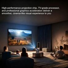 USB Wired Screen Mirroring Projector, 1080P HD Home Theater Video Projector, Portable Outdoor Movie Projector, USB Cable Connection, Basic Model, Screen Mirroring Only, Non-Android System, No Power Plug Or Adapter Included - Black - View 7