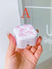 Cute Bow Charger Protector Case Suitable For UK 20W Fast Charging Adapter, Break-Proof Transparent Protective Cover For Phone, Triangular Plug Charger - Bow - View 7
