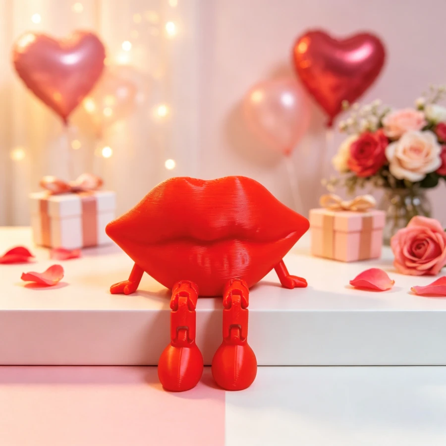 Heart Rose Small Gift, 3D Printed Doll For Home Bedroom, Romantic Desktop Decor For Festivals, Flexible Joints For Posing, Great Gift For Couples - Multicolor - View 1