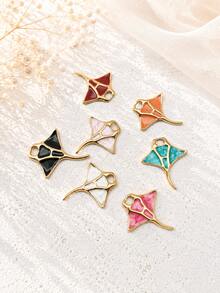 1 Set 7pcs Colorful Oil Drop 18K Gold Plated Stainless Steel Stingray Pendant Set, DIY Necklace Bracelet Anklet Earring Accessories - Multicolor - View 7