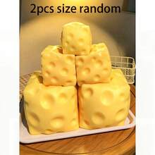 1pc/2pcs Squeezable Cheese - Extra Large Soft Squeezable Cheese Block | Slow Rebound | Gulu Gift, Adult Fun Cheese | Giant Stress Ball | Adult Sensory Stress Relief Cheese - Sunshine Entertainment | Perfect Birthday Or Holiday Gift Soft Squishy Game, Halloween, Christmas, Holiday Supplies - Cheese - View 21