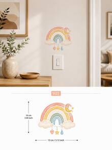 SUPSTICKER 1件/4件裝 彩虹愛心燈開關牆貼，可移除 PVC 自黏裝飾貼紙，適用於育兒室與兒童房，4款可選，4.84x3.14 英吋 - 彩色 - 查看 19