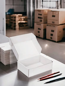8pcs - Sturdy White Corrugated Boxes, Perfect For Small Businesses, E-Commerce, Shipping And Packaging | Gift And Storage Boxes, Corrugated Gift Boxes For Shipping And Packaging, Small Mailing Boxes, White Mailing Boxes, Flat Corrugated Paper, Document Mailing Boxes, Jewelry Packaging - White - View 4