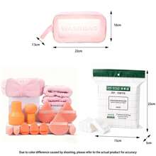 NEFOUME All-In-One Beauty Set With Makeup Bag, Puffs, Bow Headband, Wristbands, Mushroom Puff, Mini Makeup Sponges & 200PCS Cotton Pads, Travel Toiletry Bag Set - Multicolor - View 5