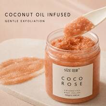 Coconut Oil Body Scrub With Coco Rose, Exfoliating & Moisturizing Body Polish, Softens Rough Dry Skin, Dead Skin Remover For Elbows Knees, 350g - Rose - View 1