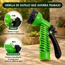 HuaTang Buena Calidad  Manguera de Jardín 15m,22.5m,30m,38m,46m Expandible 3X de su tamaño original, Manguera de Retracción para riego de jardines, plantas, baño de mascotas, lavado de automóviles. - Azul - Ver 6