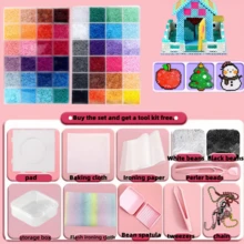 48 Colors 2.6mm Perler Beads Craft Kit, Includes 1 Pegboard, 1 Gradient Glitter Heat Transfer Fabric, Ironing Paper, Keychain, Plate, Tweezers Accessories, Suitable For DIY Handmade Creative Jewelry, Pixel Art, Handmade Decoration And Creative Projects, Applicable For Handmade Crafting To Enhance Imagination And Hands-On Ability, Christmas, Birthday Gift (Accessories Color Randomly Shipped) - Multicolor - View 13