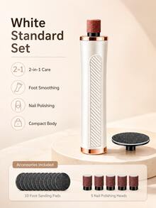 Rechargeable Electric Foot Cleaner & Nail Polisher, 3-Speed Adjustable Pedicure & Manicure Tool With Replaceable Disposable Sanding Discs, Type-C Charging 500mAh Portable Foot File For Dead Skin, Callus And Dead Skin Care - Multiple Styles - View 8
