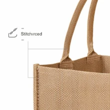 Jute Tote Bag 10pcs Set, Reusable Blank Grocery Bag For Wedding DIY Craft - Brown - View 2