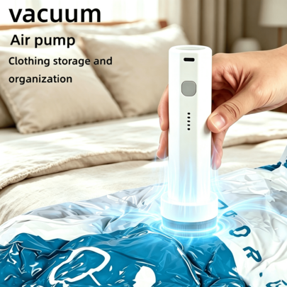 Bomba de vacío eléctrica portátil 2 en 1, a prueba de polvo y humedad, para bolsas de almacenamiento al vacío, ropa, hogar, camping y viajes, bomba de succión de vacío eléctrica para almacenamiento en el hogar. Oferta especial para productos del evento de Halloween.