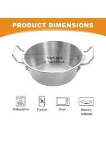 Brushed Stainless Steel Mixing Bowl, Double-Sided Handles, Rivet-Reinforced Flat Bottom Prep Bowl, Anti-Splash Metal Bowl, Suitable For Beating Eggs, Making Sauces, Mixing Salads, Serving Fruit And Yogurt - View 4