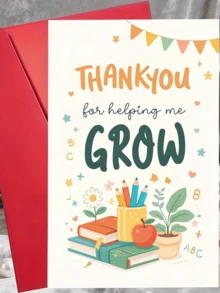 1pc School Graduation Card, Teacher's Day Thank You Card, Back To School Season Blessing Card, Comes With A Matching Envelope, Suitable For Students To Give To Teachers As A Thank You Gift, Or For Classmates To Exchange As Gifts . - Multiple Styles - View 12