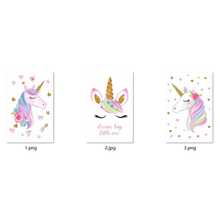 3pcs Canvas Wall Art Set, Frameless Waterproof Poster, Unicorn Rainbow Heart Star Print, Home Decor, Suitable For Children's Room Boys Girls Bedroom, Perfect Gift - Multicolor - View 10