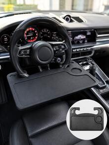 Car Steering Wheel Tray, 1pc 2-In-1 Steering Wheel Desk , Portable ABS Car Food Tray Table With Cup Holder & Pen Slot, Car Laptop Desk For Writing Work, Universal For Most Cars SUVs Trucks, Multipurpose Travel Car Accessories,Car Storage,Car Tray - A - View 1