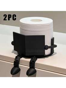 1pc Creative Funny Toilet Paper Holder, Reading Thinker Design, Unique Playful Bathroom Decor, ABS Plastic, Suitable For Toilet Paper Storage, Bathroom Organization, Quirky Home Decor And Desktop Storage - Multicolor - View 11