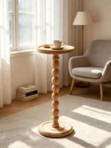 1pc Round Side Table, Small Side Table, Small Table Storage Rack Corner Table, Small Space Beverage Table, Home Decor Shelf, Suitable For Living Room, Bedroom, Corners, And Office. - Multicolor - View 3
