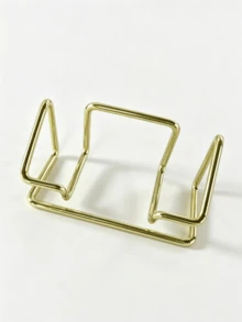Creative Hollow Business Card Holder And Storage Stand, Minimalist Card Display Rack For Office Desk, Multi-Purpose Photo Note Display Accessory For Home Studio Countertop, Vertical Desktop Business Card Holder; Dual-Use Photo And Business Card Display Rack - Multi-color - View 12