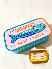 Vintage Sardine Mini Jewelry Storage Box With Fish Bone Divider, Mini Earring Box,Snap Closure Sealed Portable Jewelry Box,Rectangular Flip Top Metal Tin,Compartment Storage For Earrings, Rings,Necklaces, Suitable For Commuting,Short Trips, Dorm Desk - Multicolor - View 13