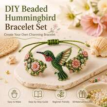 Manovix Adult DIY Animal Beaded Bracelet Making Kit, Whale, Octopus Or Hummingbird Pattern Optional, Handmade Jewelry Making Set - A - View 2