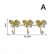Gold Bow Wall Hook, Wall-Mounted, Gold Hook, Suitable For Coats, Towels, Room Decor, Bathroom, Cute & Charming Decoration, Office - Gold - View 13