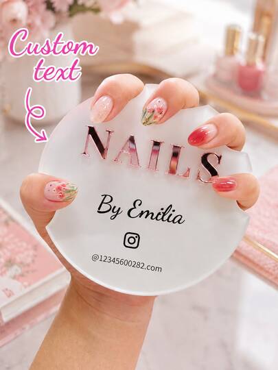 Customizable Acrylic Nail Photography Tray, Nail Artist Photography Prop, Suitable For Nail Art And Selfies, Custom Nail Logo, Hand Gesture Symbols, Reusable, Aesthetic Design, Mom, Mother's Day, Birthday, Wedding, Personalized Gift, Content Creator, Nailfie