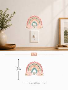 SUPSTICKER 1件/4件裝 彩虹愛心燈開關牆貼，可移除 PVC 自黏裝飾貼紙，適用於育兒室與兒童房，4款可選，4.84x3.14 英吋 - 彩色 - 查看 22