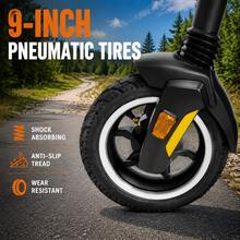 Electric Scooter, 450W 36V 15AH, 9-Inch Pneumatic Tires, Top Speed 24 Mph, 3 Riding Modes, Max Range 30 Miles, 7-8 Hour Charge Time, Dual Suspension System - ETEKHOP - View 6