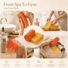 Face Towels 6/12/24/48pcs, Ultra Soft Skin-Friendly Sensitive Skin Face Cloths, 10x10/12x28 Inch Small/Large Size, Reusable Washable Makeup Remover Cloths, Easy Rinse Multi-Color Facial Cleansing Towels - Yellow - View 7