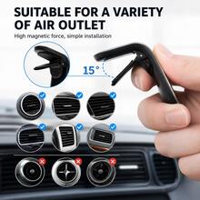 Universal L-Shaped Magnetic Car Phone Holder, Multi-Angle Adjustable, Air Vent Clip-On Installation, Compact Design; Equipped With Dedicated Air Vent Base, Hands-Free Driving Convenience; Aluminum Alloy Body, Multiple Colors Available, Compatible With Most Car Air Vents And Mainstream Smartphones - Multicolor - View 7