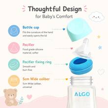 1pc 280ml PP Baby Bottle, Curved Anti-Drop Easy Grip, Clear Scale Scientific Feeding, Soft Silicone Nipple, Fully Detachable, Suitable For Newborn Gift, Christmas Gift - Multicolor - View 8