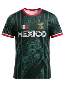 Men's Mexico Print Soccer Jersey, Moisture-Wicking Quick-Dry Lightweight Breathable Short Sleeve Football Shirt, Suitable For Training, Matches, Daily Wear, Great Gift - Green - View 4
