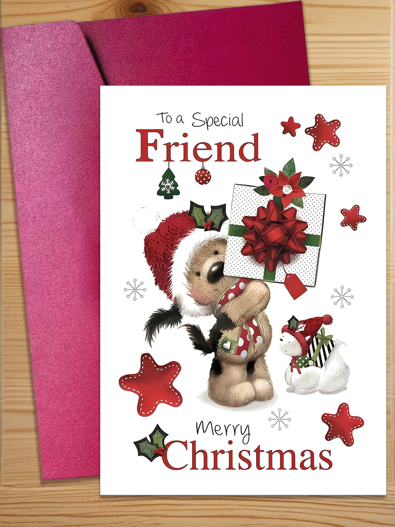 [Christmas Card]Charming Christmas Card With Envelope - Unique Puppy Surprise Design - Suitable For Friends, Family And Colleagues - Ideal Thank You Card And Special Occasion Card - Sets - View 1